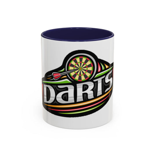 Darts Accent Coffee Mug – Bullseye Dartboard Design (11/15oz)