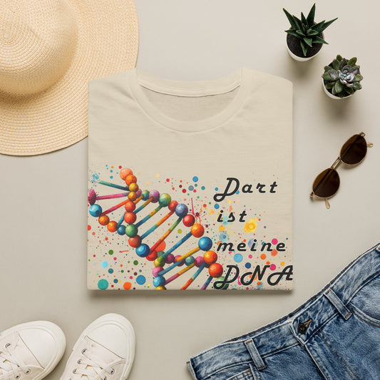 DNA Art T-Shirt — "Dart ist meine DNA" Colorful Science Tee