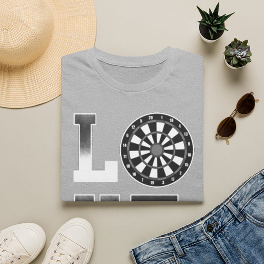 Darts Love T-Shirt — "LOVE" with Dartboard Graphic