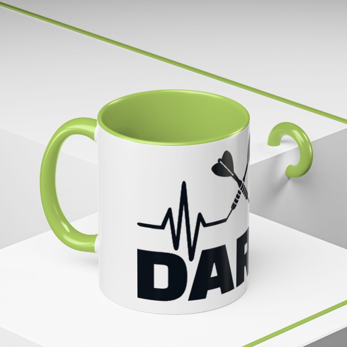 Darts Heartbeat Accent Coffee Mug — Darts Player Gift (310 ml)
