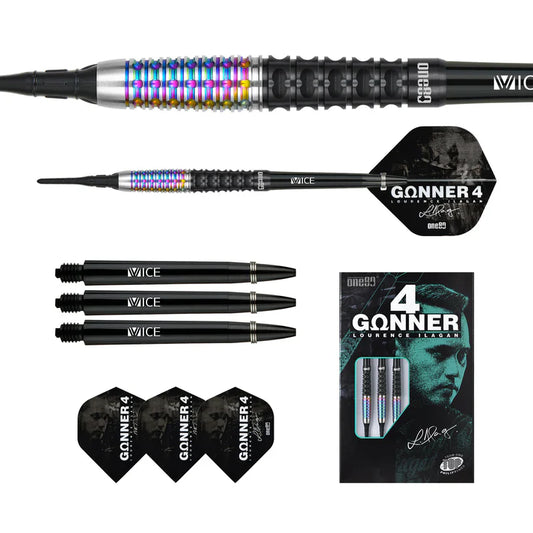 One80 GUNNER 4 Softip 22g - Black&Rainbow