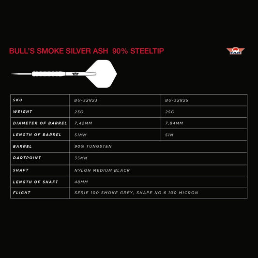 Bull's Smoke Silver Ash Steeldarts