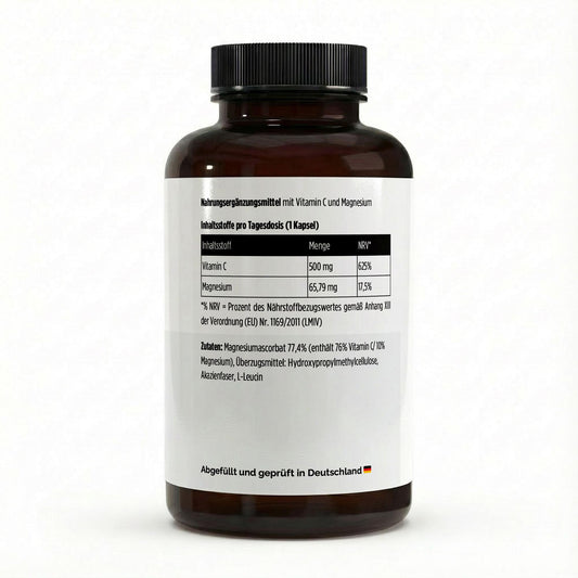 Gepuffertes Vitamin C 500mg + Magnesium - 240 Kapseln