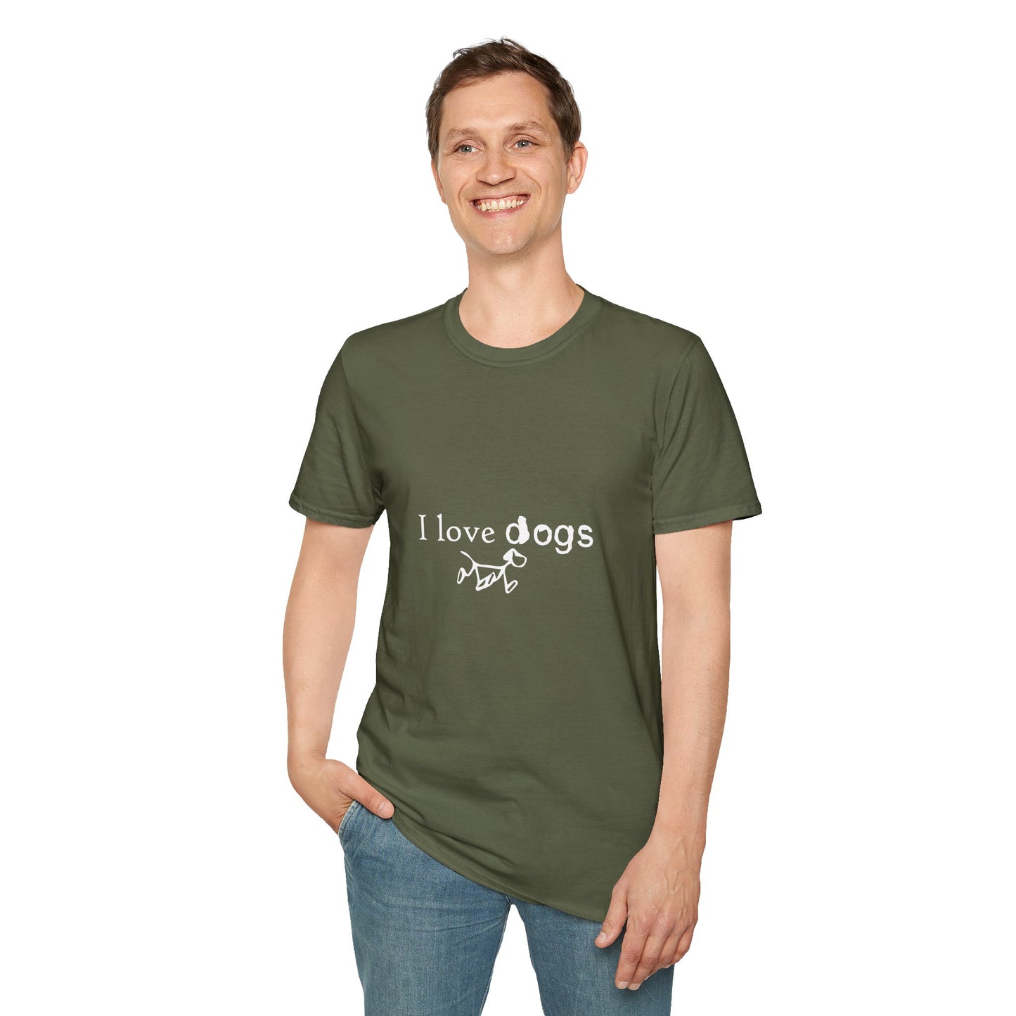 I Love Dogs T-Shirt – Cute Paw Print Graphic Tee for Dog Lovers