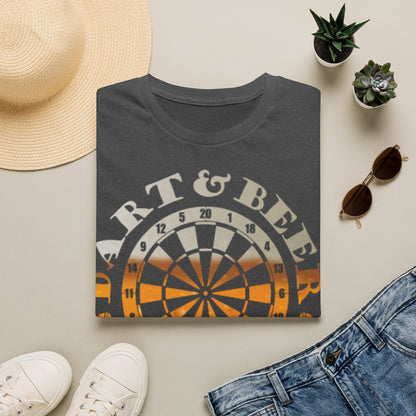 Dart & Beer Junkie T-Shirt — Retro Dartboard Pub Game Tee