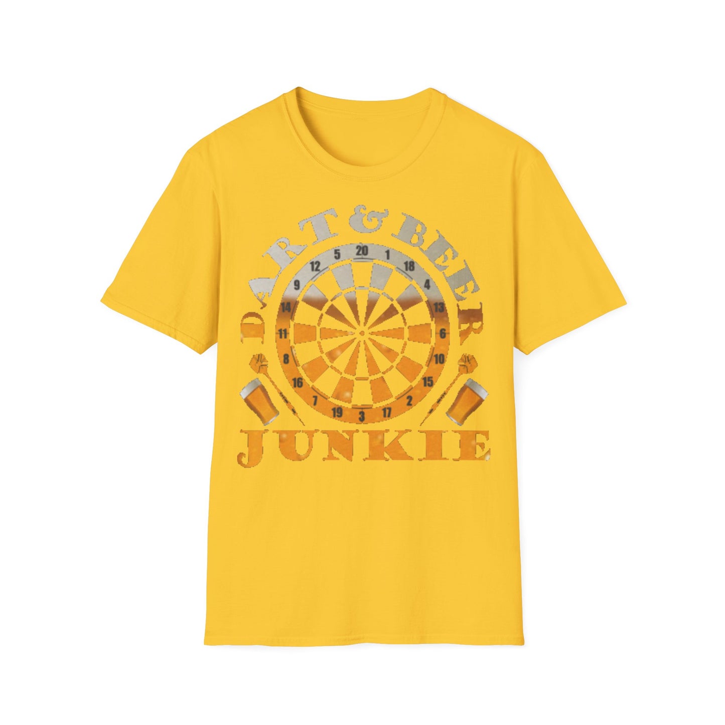Dart & Beer Junkie T-Shirt — Retro Dartboard Pub Game Tee