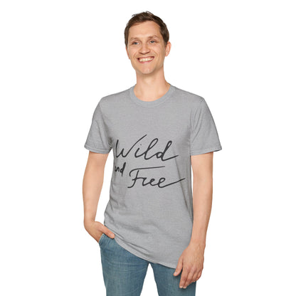 Wild and Free T-Shirt — Casual Script Tee for Adventurous Spirits