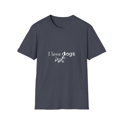 I Love Dogs T-Shirt – Cute Paw Print Graphic Tee for Dog Lovers