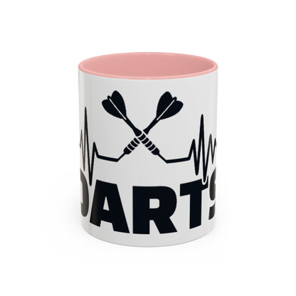 Darts Heartbeat Accent Coffee Mug — Darts Player Gift (310 ml)