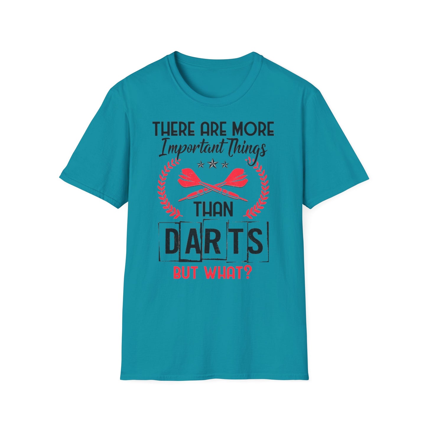 Darts T-Shirt — "There Are More Important Things Than Darts But What?"