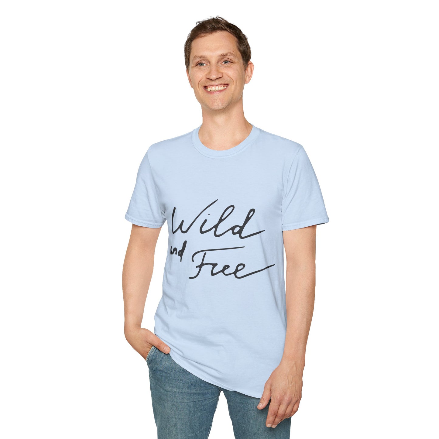 Wild and Free T-Shirt — Casual Script Tee for Adventurous Spirits
