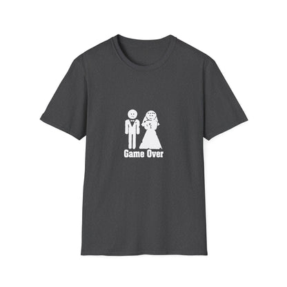 Game Over Wedding T‑Shirt — Funny Bride & Groom Engagement Shirt