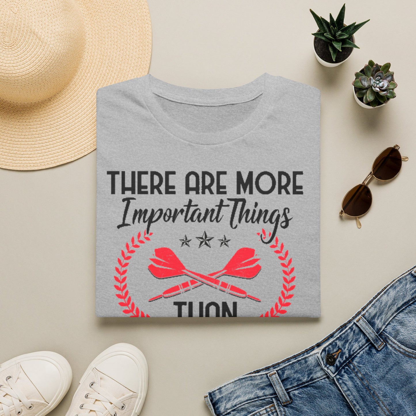 Darts T-Shirt — "There Are More Important Things Than Darts But What?"
