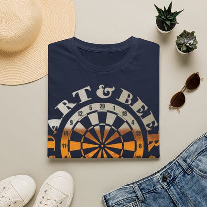 Dart & Beer Junkie T-Shirt — Retro Dartboard Pub Game Tee