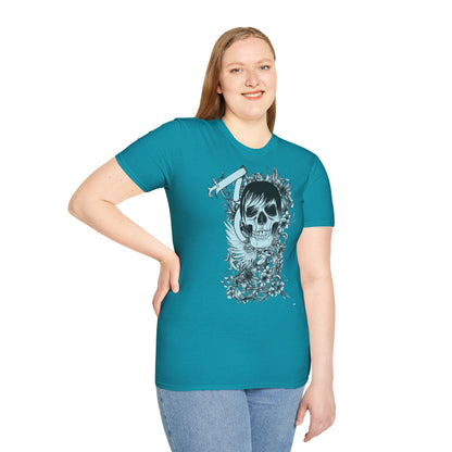 Skull Floral Tee — Gothic Skull with Flowers Graphic T-Shirt