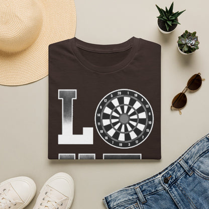 Darts Love T-Shirt — "LOVE" with Dartboard Graphic