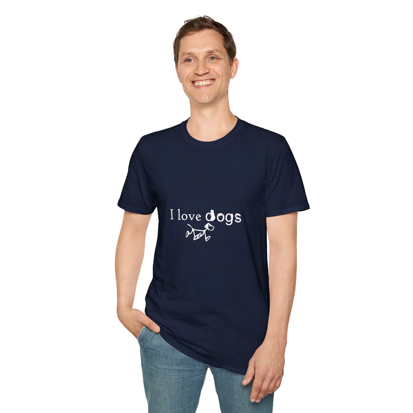 I Love Dogs T-Shirt – Cute Paw Print Graphic Tee for Dog Lovers