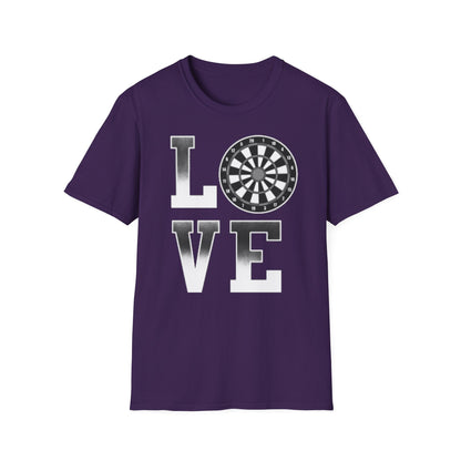 Darts Love T-Shirt — "LOVE" with Dartboard Graphic