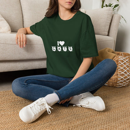 I  Cats T-Shirt – Cute Cat Silhouette Love Tee for Cat Lovers
