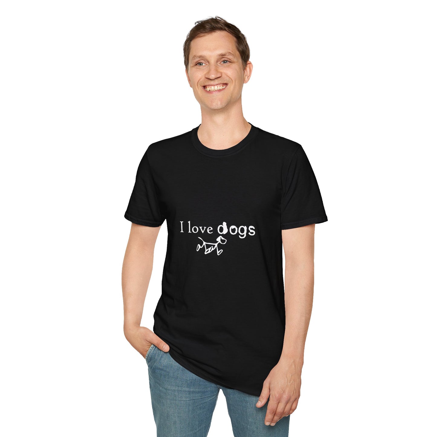 I Love Dogs T-Shirt – Cute Paw Print Graphic Tee for Dog Lovers