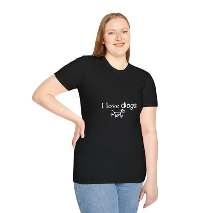 I Love Dogs T-Shirt – Cute Paw Print Graphic Tee for Dog Lovers