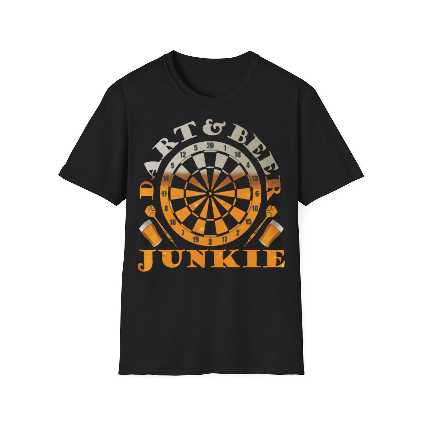 Dart & Beer Junkie T-Shirt — Retro Dartboard Pub Game Tee