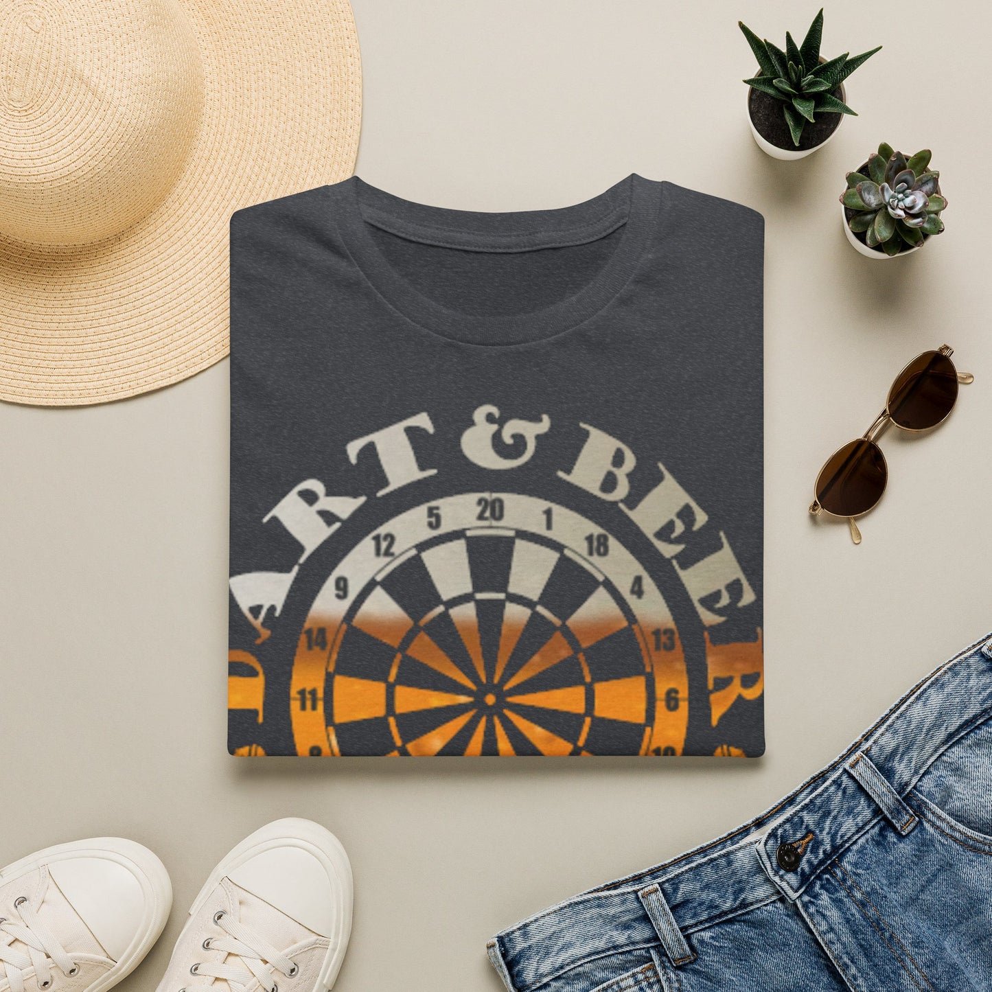 Dart & Beer Junkie T-Shirt — Retro Dartboard Pub Game Tee