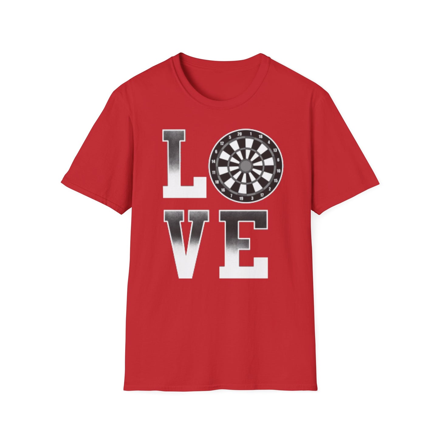 Darts Love T-Shirt — "LOVE" with Dartboard Graphic