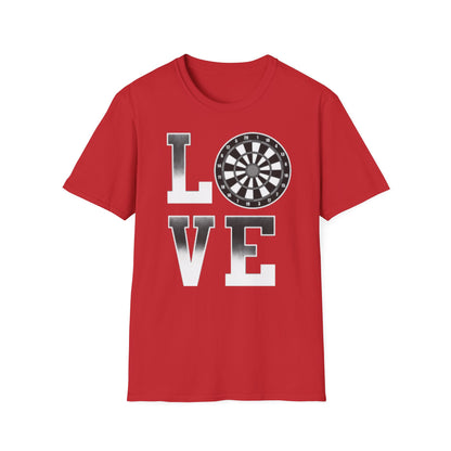 Darts Love T-Shirt — "LOVE" with Dartboard Graphic