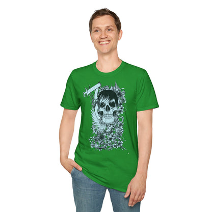 Skull Floral Tee — Gothic Skull with Flowers Graphic T-Shirt