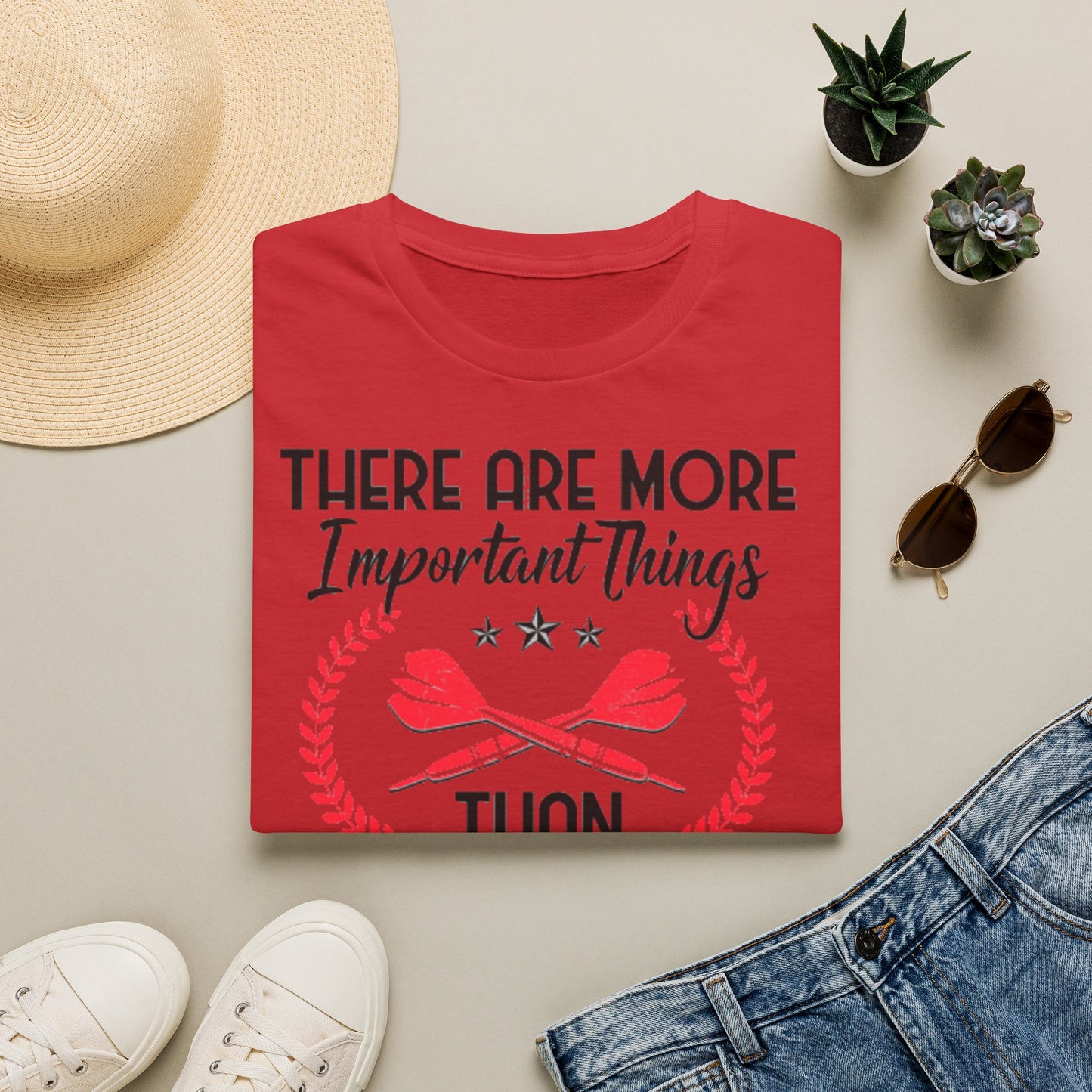 Darts T-Shirt — "There Are More Important Things Than Darts But What?"