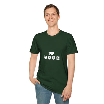 I  Cats T-Shirt – Cute Cat Silhouette Love Tee for Cat Lovers