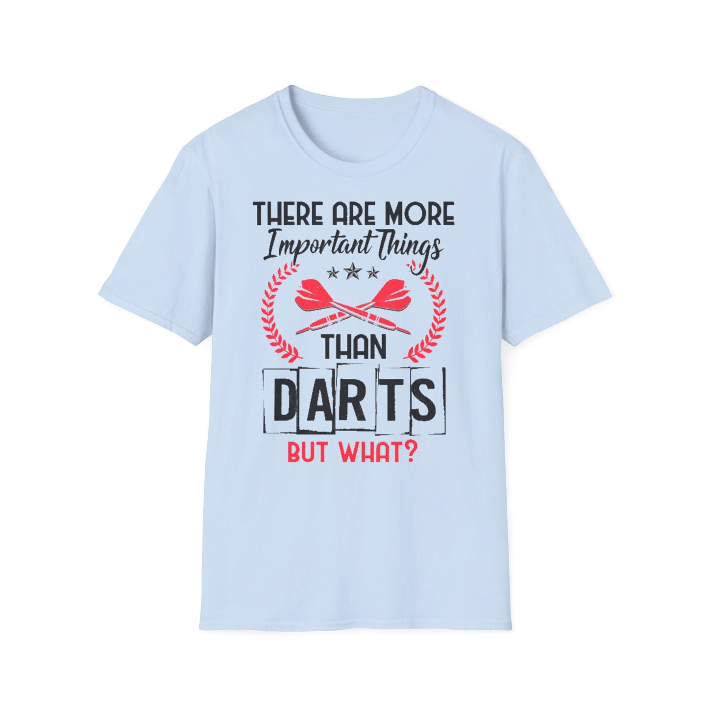 Darts T-Shirt — "There Are More Important Things Than Darts But What?"