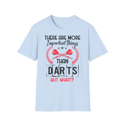 Darts T-Shirt — "There Are More Important Things Than Darts But What?"