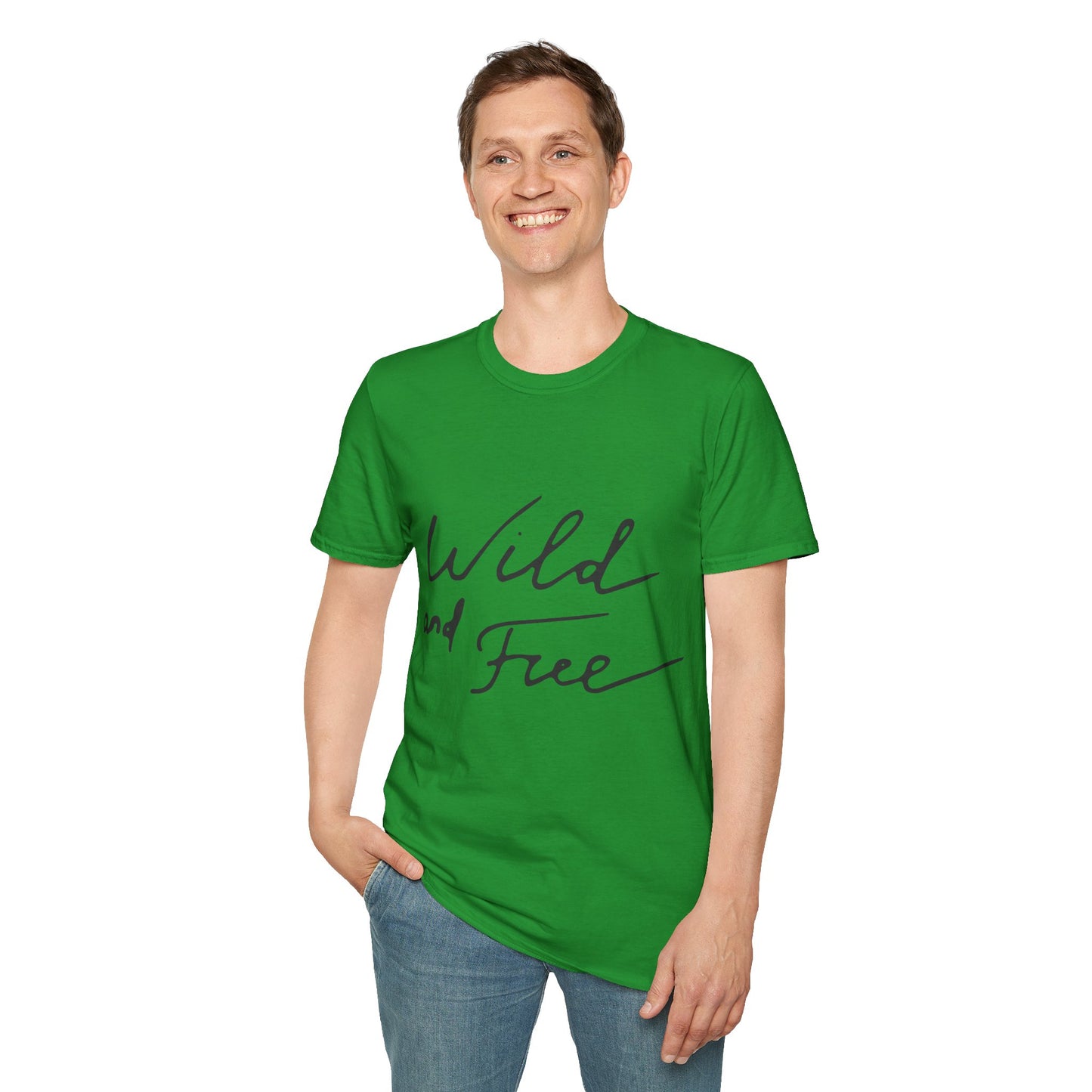 Wild and Free T-Shirt — Casual Script Tee for Adventurous Spirits