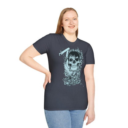 Skull Floral Tee — Gothic Skull with Flowers Graphic T-Shirt