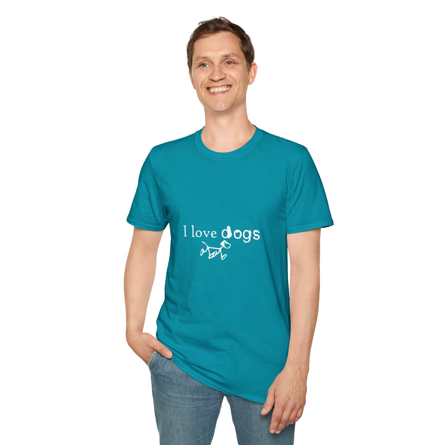 I Love Dogs T-Shirt – Cute Paw Print Graphic Tee for Dog Lovers