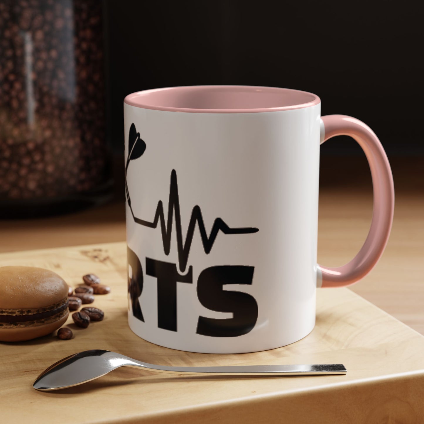 Darts Heartbeat Accent Coffee Mug — Darts Player Gift (310 ml)