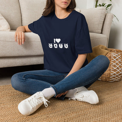 I  Cats T-Shirt – Cute Cat Silhouette Love Tee for Cat Lovers