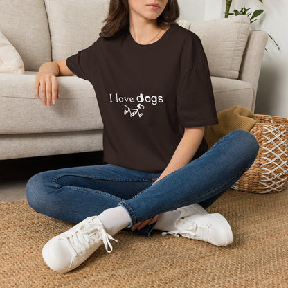 I Love Dogs T-Shirt – Cute Paw Print Graphic Tee for Dog Lovers