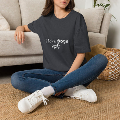 I Love Dogs T-Shirt – Cute Paw Print Graphic Tee for Dog Lovers