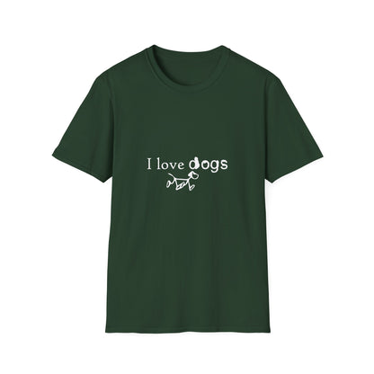 I Love Dogs T-Shirt – Cute Paw Print Graphic Tee for Dog Lovers
