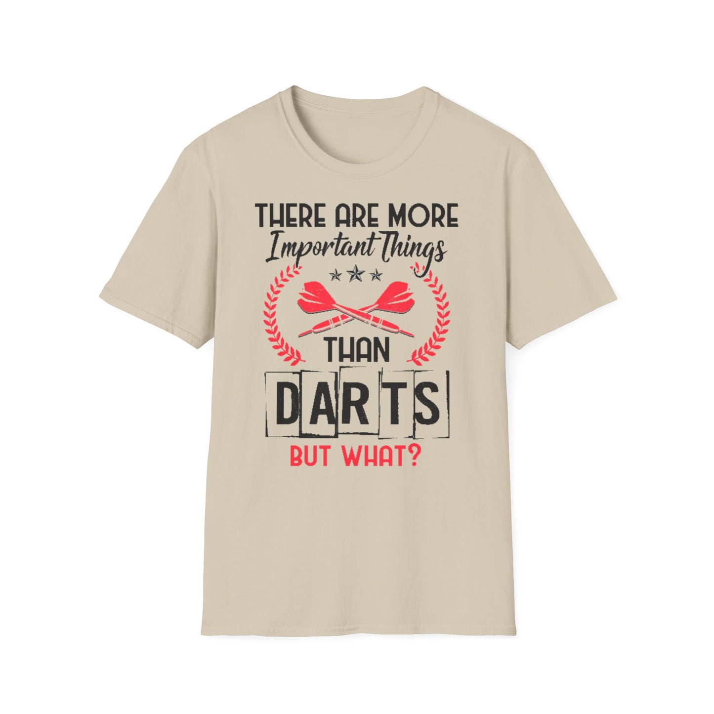 Darts T-Shirt — "There Are More Important Things Than Darts But What?"