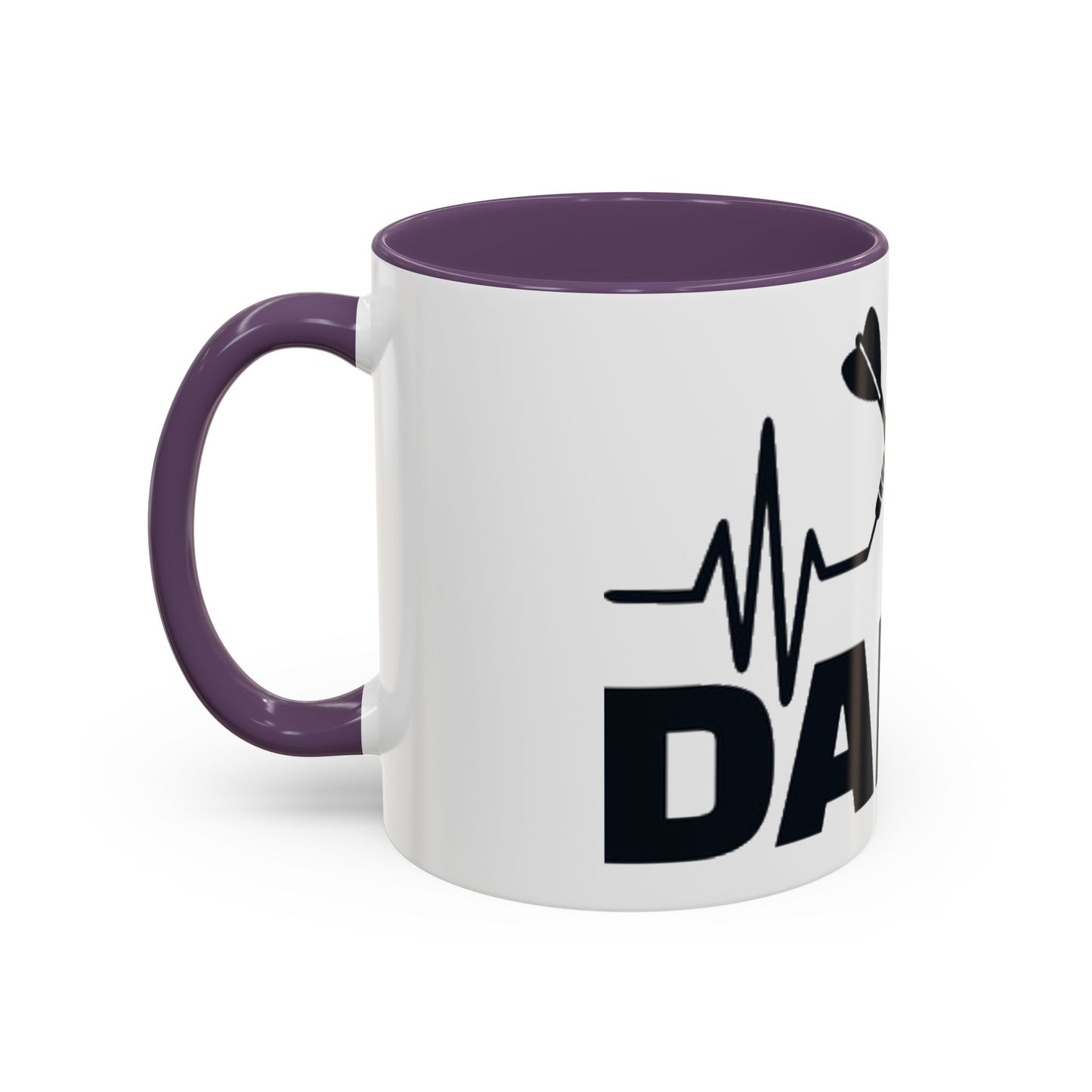 Darts Heartbeat Accent Coffee Mug — Darts Player Gift (310 ml)