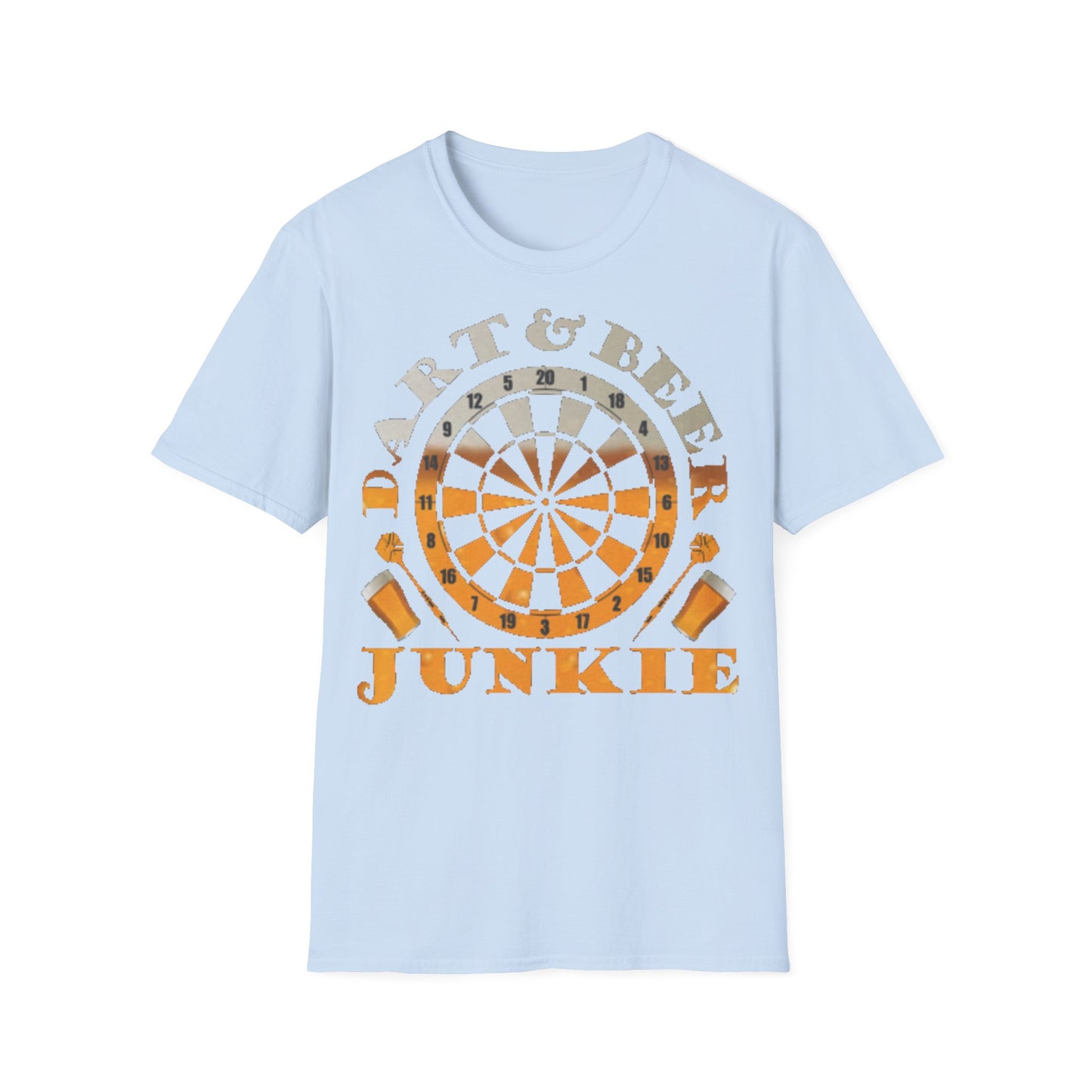 Dart & Beer Junkie T-Shirt — Retro Dartboard Pub Game Tee