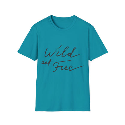 Wild and Free T-Shirt — Casual Script Tee for Adventurous Spirits