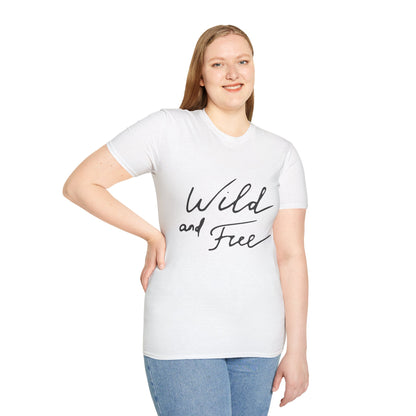 Wild and Free T-Shirt — Casual Script Tee for Adventurous Spirits