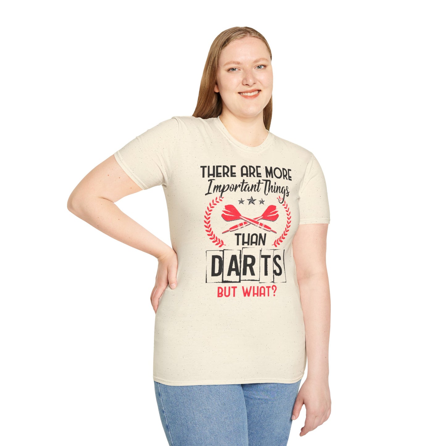 Darts T-Shirt — "There Are More Important Things Than Darts But What?"