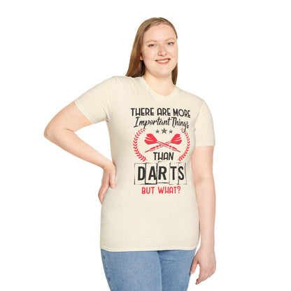 Darts T-Shirt — "There Are More Important Things Than Darts But What?"
