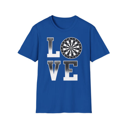 Darts Love T-Shirt — "LOVE" with Dartboard Graphic